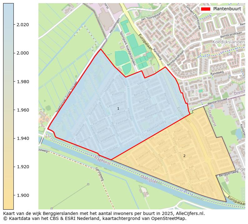 Afbeelding van de Plantenbuurt op de kaart.