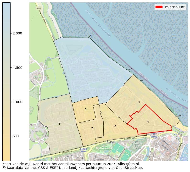 Afbeelding van de Polarisbuurt op de kaart.