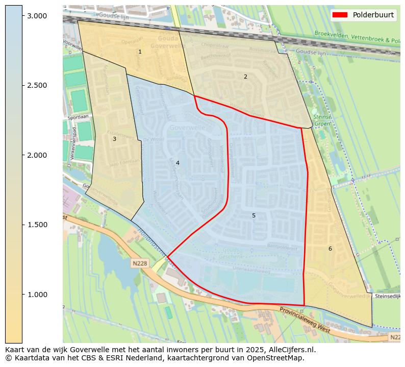 Afbeelding van de Polderbuurt op de kaart.