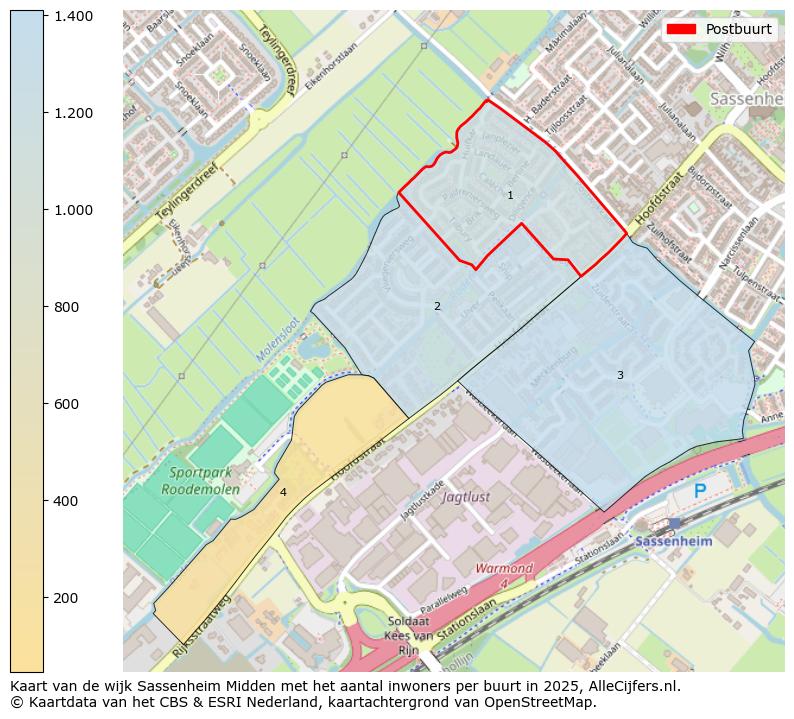 Afbeelding van de Postbuurt op de kaart.