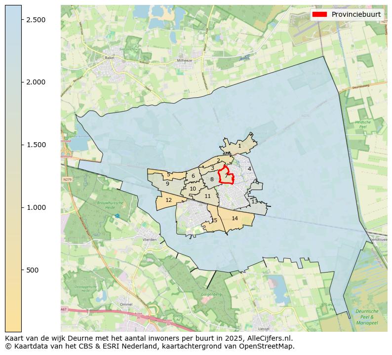 Afbeelding van de Provinciebuurt op de kaart.