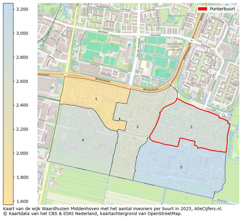 Afbeelding van de Punterbuurt op de kaart.