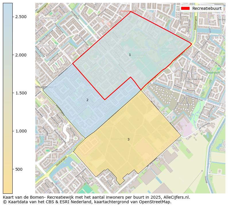 Afbeelding van de Recreatiebuurt op de kaart.