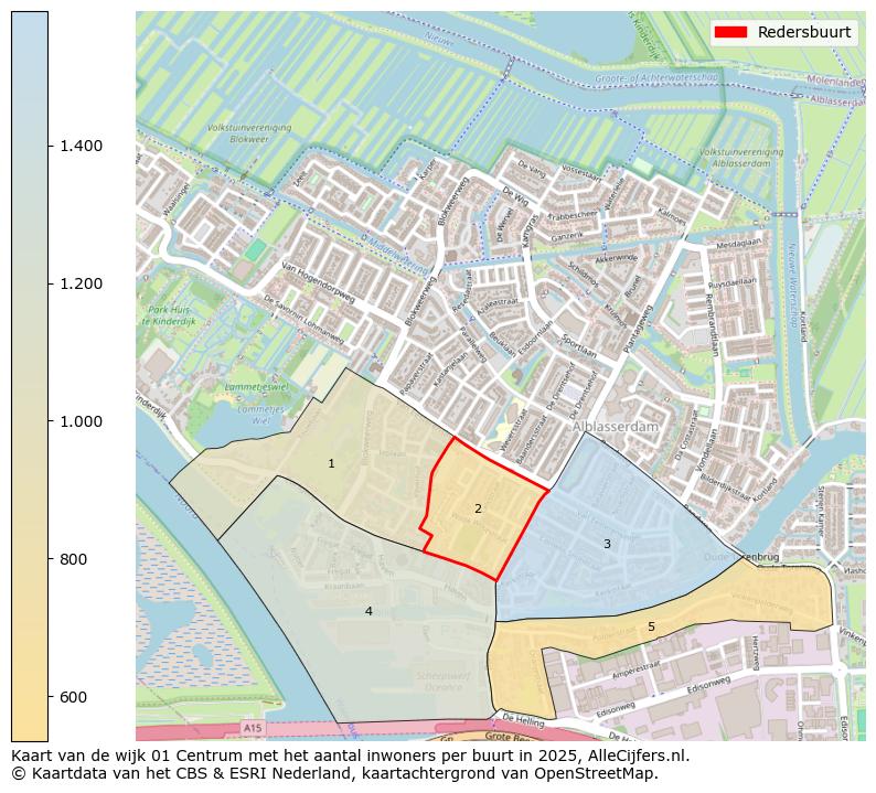 Afbeelding van de Redersbuurt op de kaart.