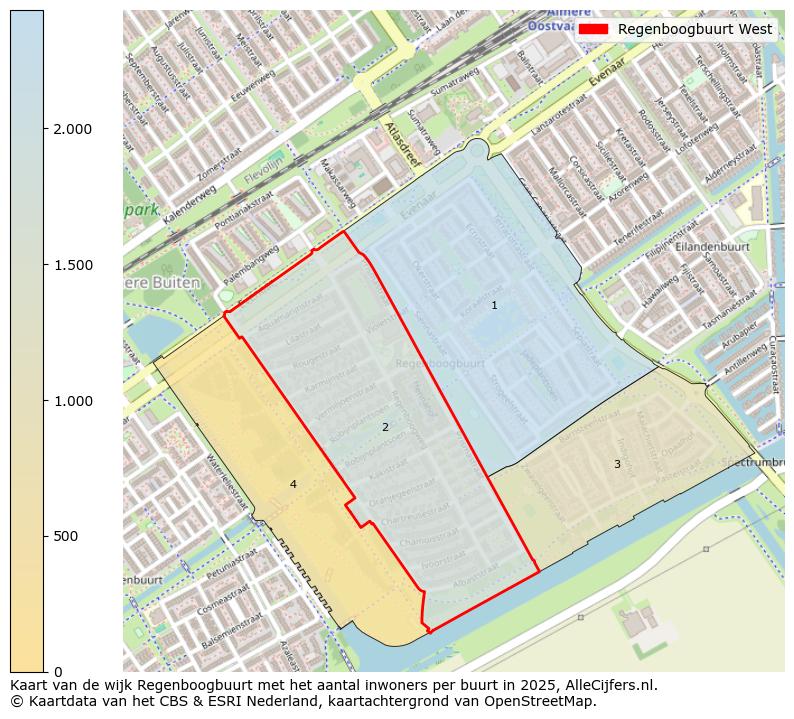 Afbeelding van de Regenboogbuurt West op de kaart.