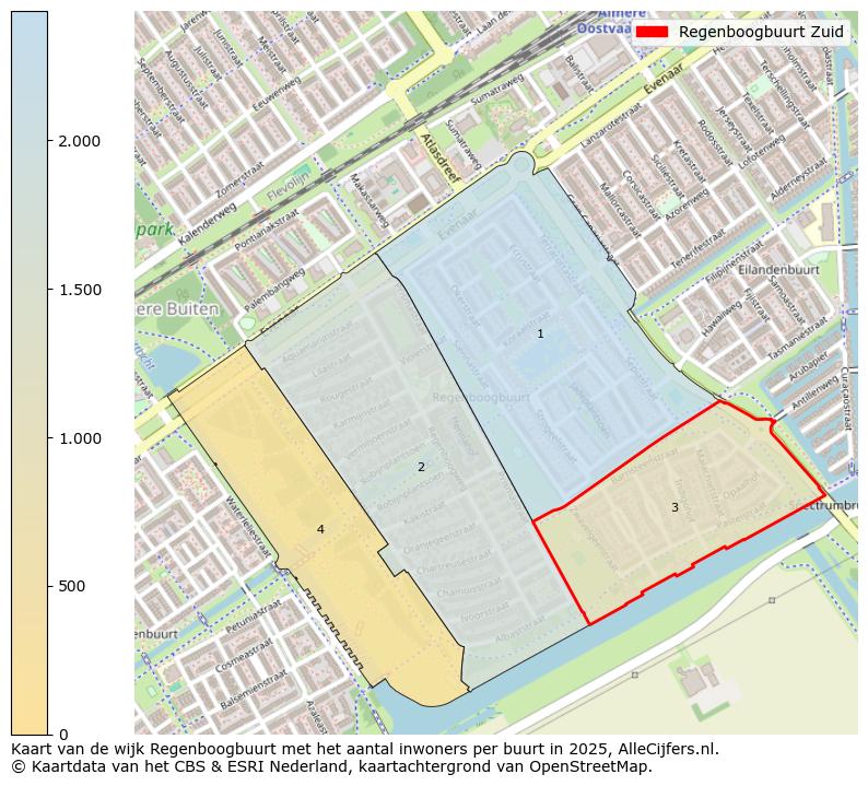 Afbeelding van de Regenboogbuurt Zuid op de kaart.