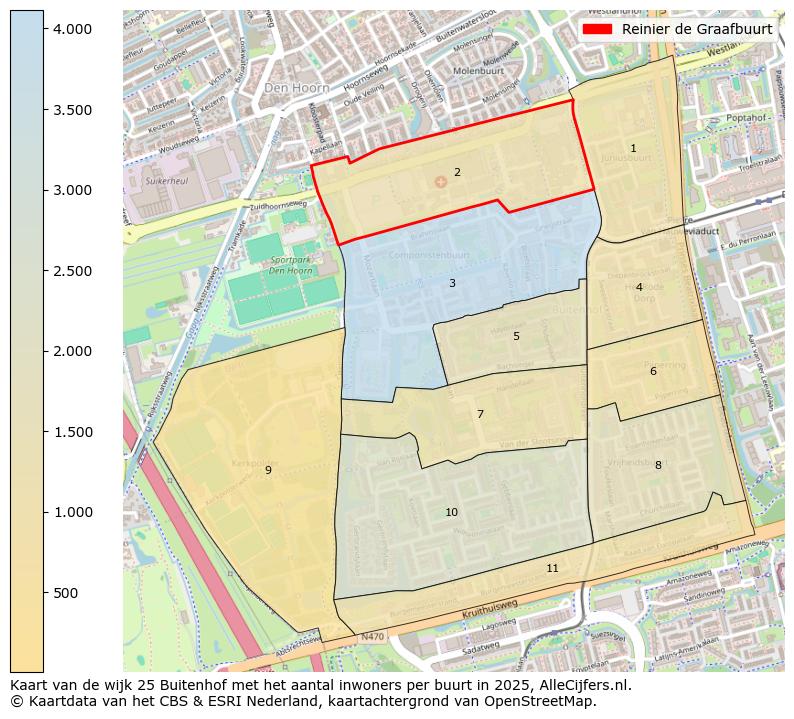 Afbeelding van de Reinier de Graafbuurt op de kaart.