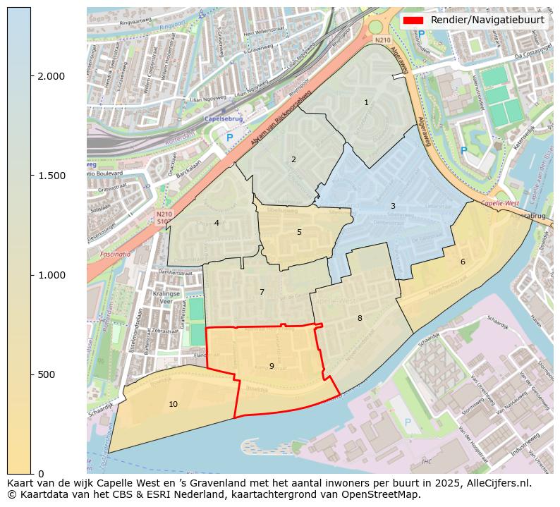 Afbeelding van de Rendier/Navigatiebuurt op de kaart.