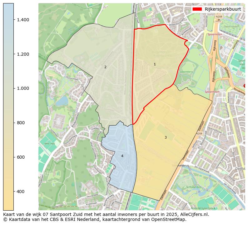 Afbeelding van de Rijkersparkbuurt op de kaart.