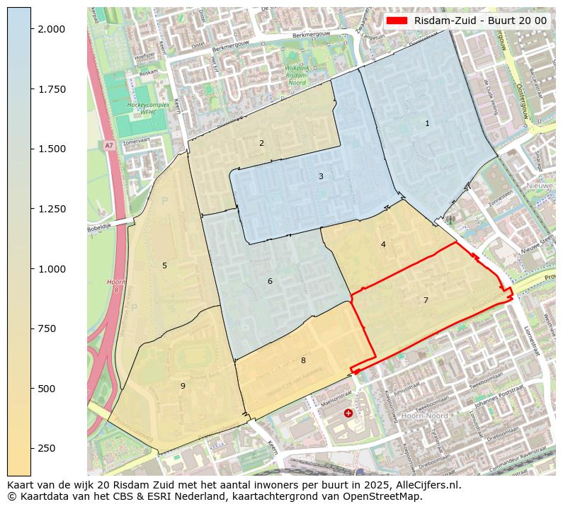 Afbeelding van de Risdam-Zuid - Buurt 20 00 op de kaart.