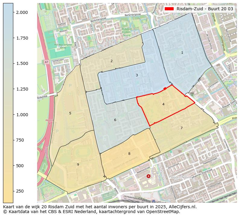 Afbeelding van de Risdam-Zuid - Buurt 20 03 op de kaart.