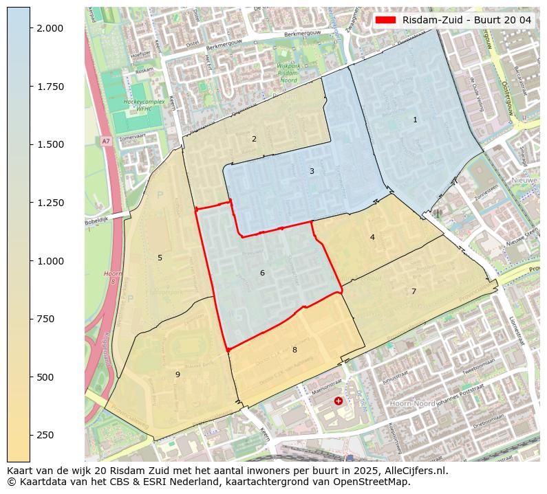 Afbeelding van de Risdam-Zuid - Buurt 20 04 op de kaart.