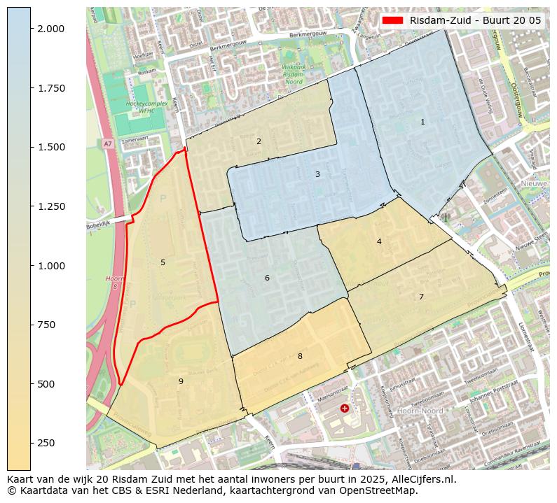 Afbeelding van de Risdam-Zuid - Buurt 20 05 op de kaart.