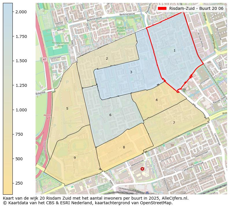 Afbeelding van de Risdam-Zuid - Buurt 20 06 op de kaart.