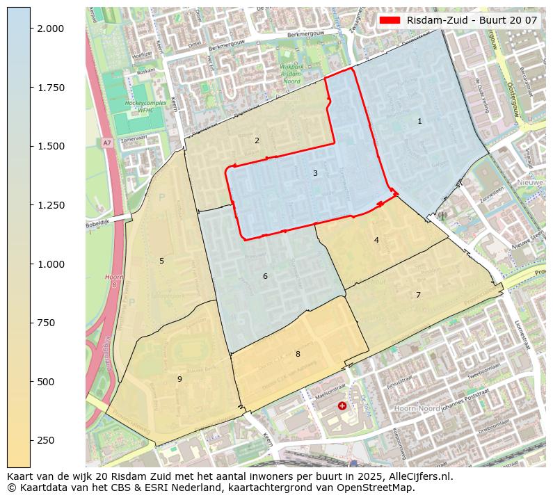 Afbeelding van de Risdam-Zuid - Buurt 20 07 op de kaart.