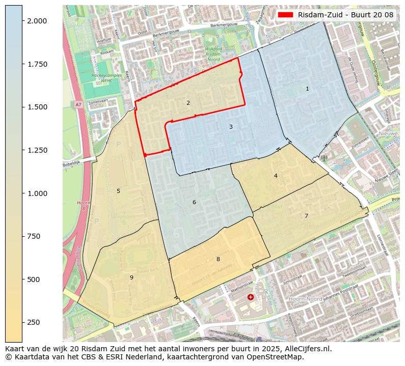 Afbeelding van de Risdam-Zuid - Buurt 20 08 op de kaart.