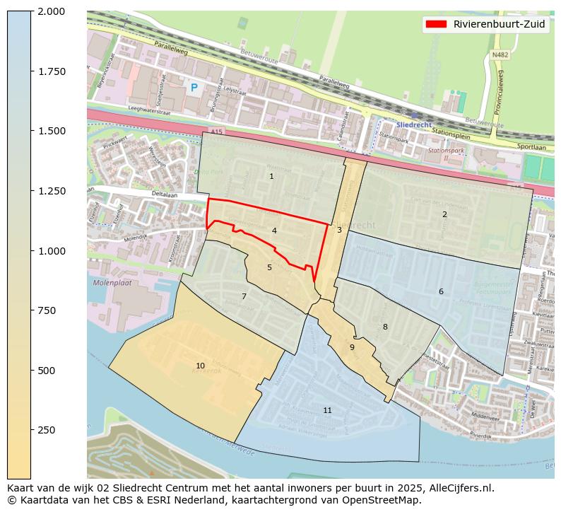 Afbeelding van de Rivierenbuurt-Zuid op de kaart.