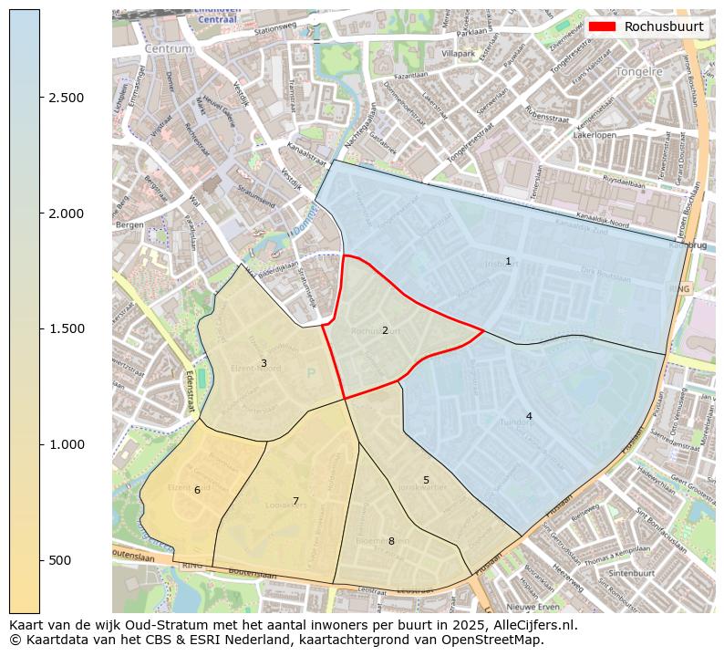 Afbeelding van de Rochusbuurt op de kaart.