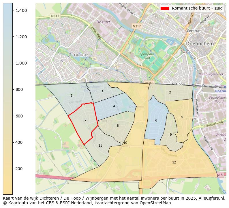 Afbeelding van de Romantische buurt - zuid op de kaart.