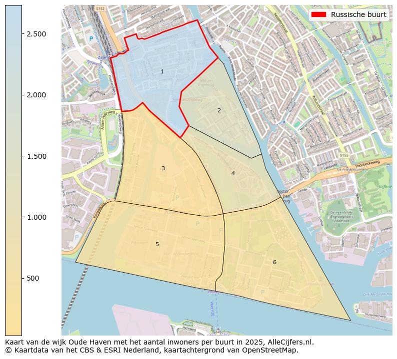 Afbeelding van de Russische buurt op de kaart.