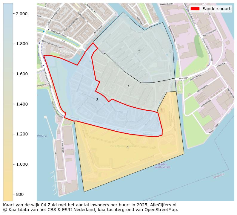 Afbeelding van de Sandersbuurt op de kaart.