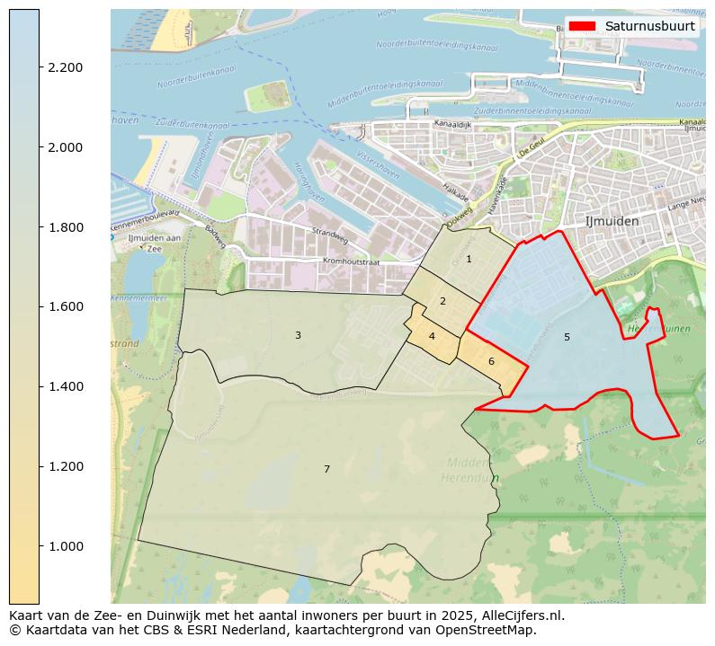 Afbeelding van de Saturnusbuurt op de kaart.
