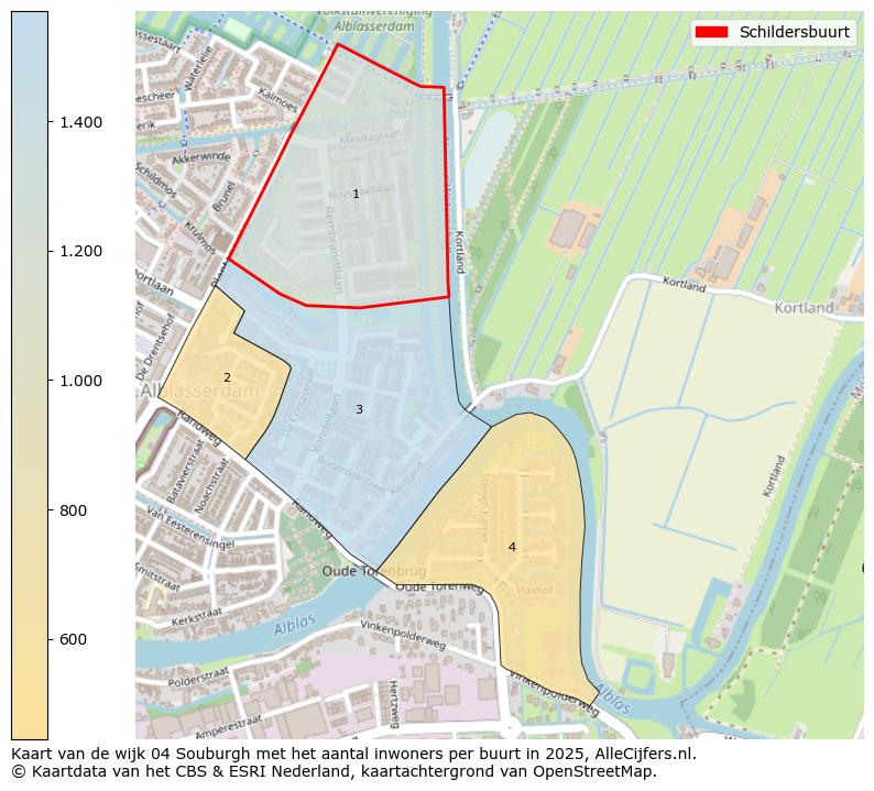 Afbeelding van de Schildersbuurt op de kaart.