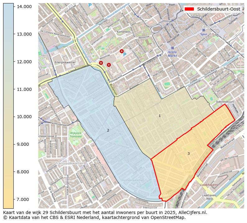 Afbeelding van de Schildersbuurt-Oost op de kaart.