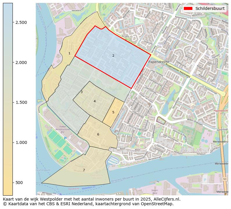 Afbeelding van de Schildersbuurt op de kaart.