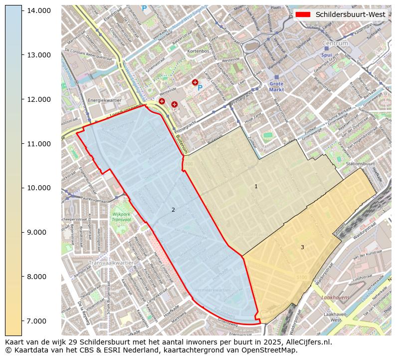 Afbeelding van de Schildersbuurt-West op de kaart.