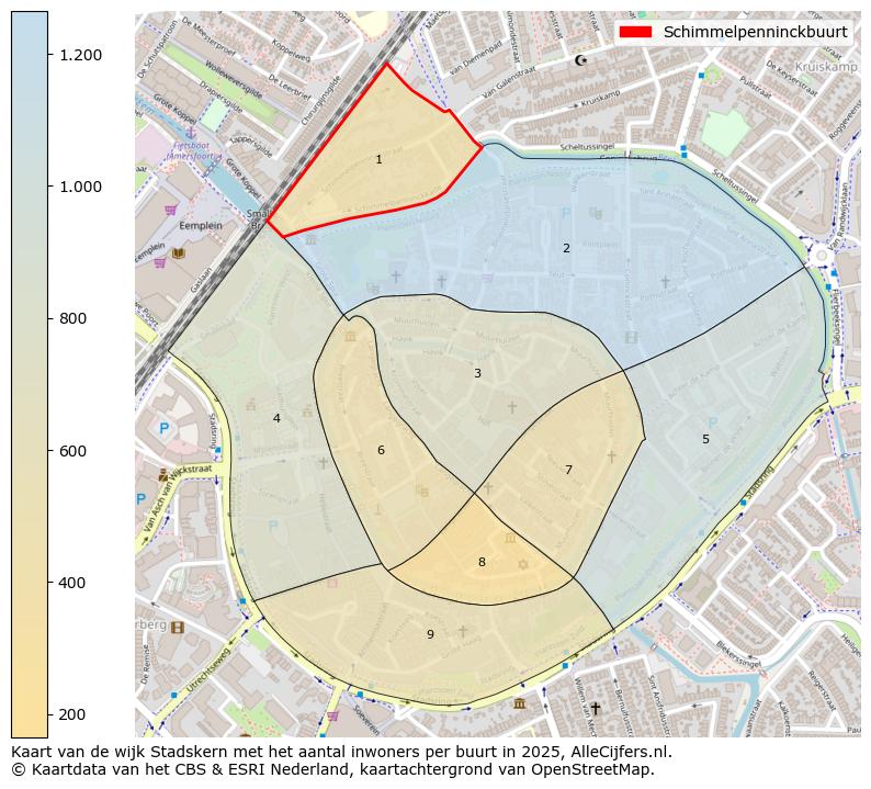 Afbeelding van de Schimmelpenninckbuurt op de kaart.