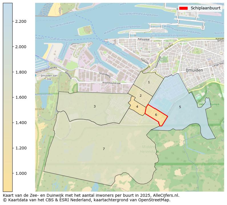 Afbeelding van de Schiplaanbuurt op de kaart.