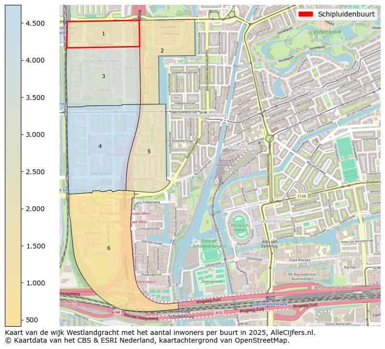 Afbeelding van de Schipluidenbuurt op de kaart.