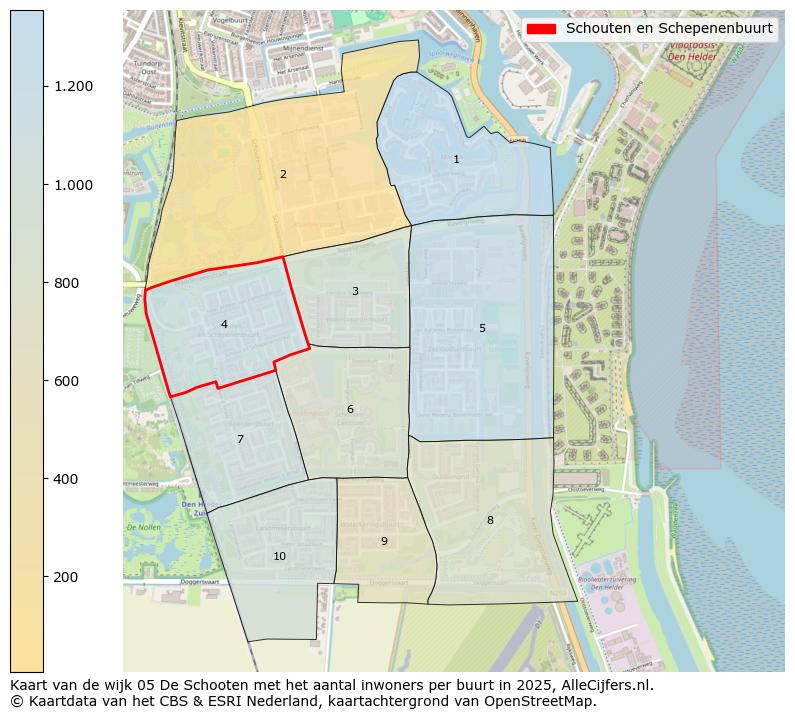 Afbeelding van de Schouten en Schepenenbuurt op de kaart.