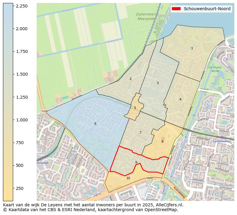 Afbeelding van de Schouwenbuurt-Noord op de kaart.