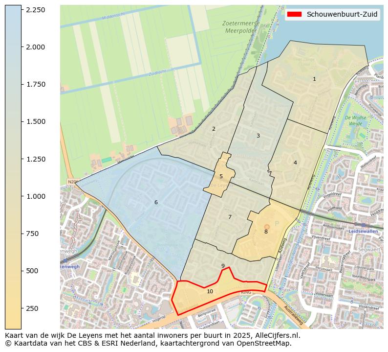 Afbeelding van de Schouwenbuurt-Zuid op de kaart.