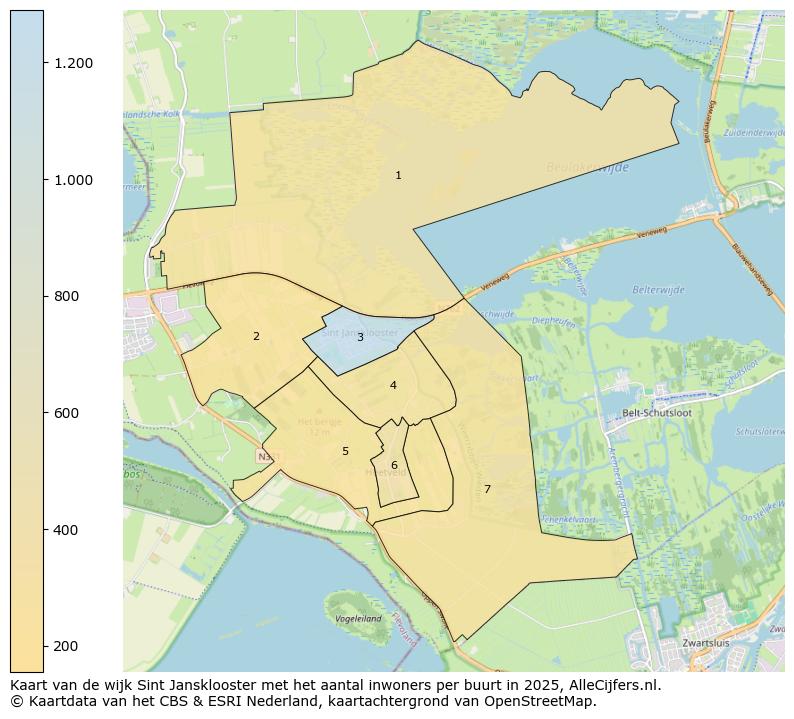 Afbeelding van de wijk Sint Jansklooster op de kaart.