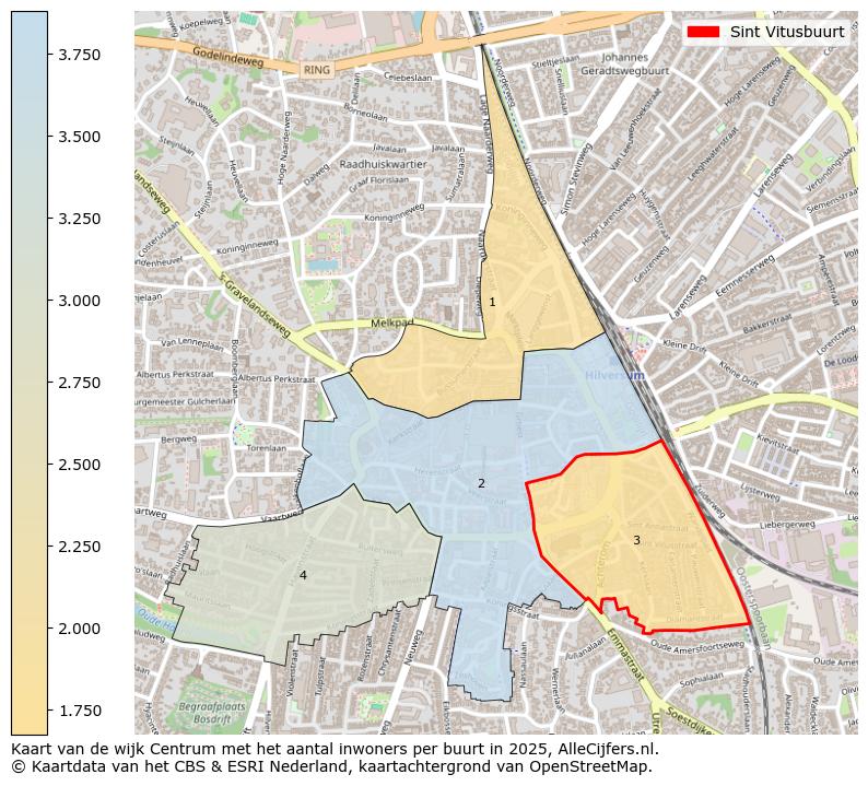 Afbeelding van de Sint Vitusbuurt op de kaart.