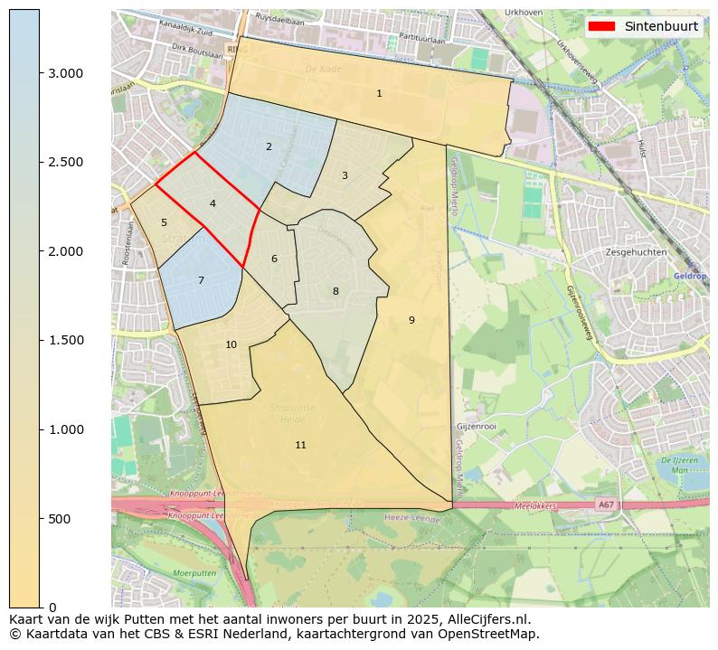 Afbeelding van de Sintenbuurt op de kaart.