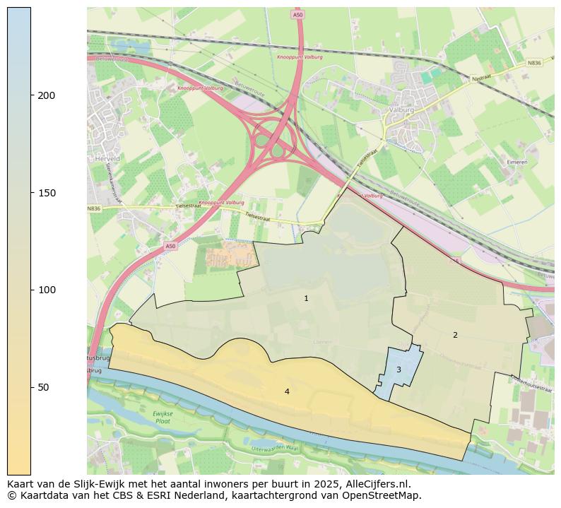 Afbeelding van de Slijk-Ewijk op de kaart.