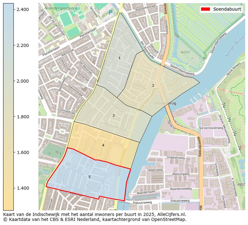 Afbeelding van de Soendabuurt op de kaart.