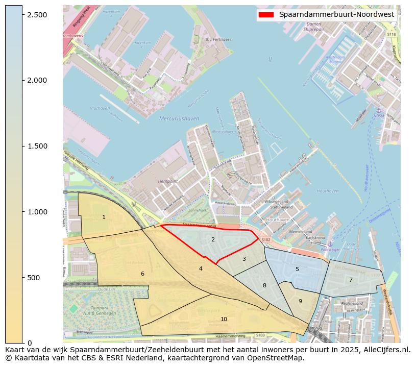 Afbeelding van de Spaarndammerbuurt-Noordwest op de kaart.