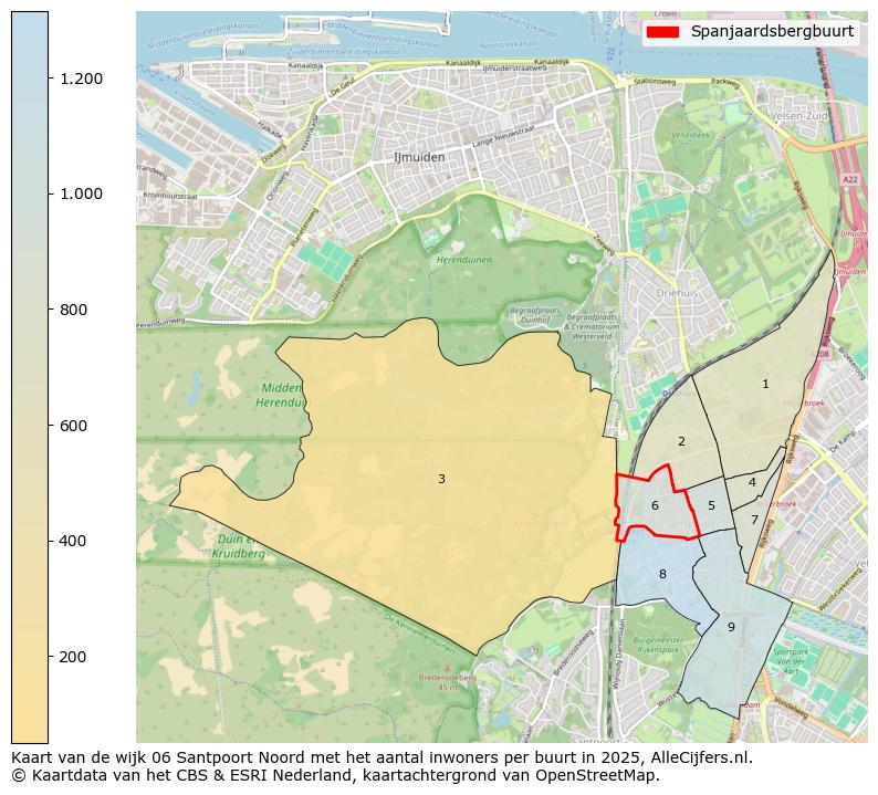 Afbeelding van de Spanjaardsbergbuurt op de kaart.