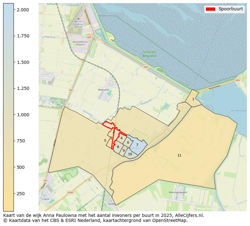 Afbeelding van de Spoorbuurt op de kaart.