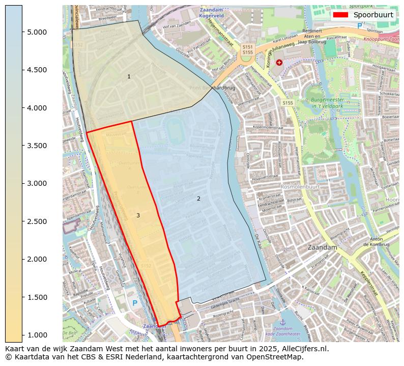 Afbeelding van de Spoorbuurt op de kaart.