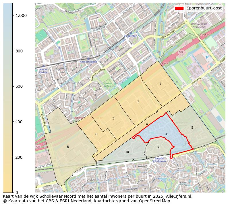Afbeelding van de Sporenbuurt-oost op de kaart.