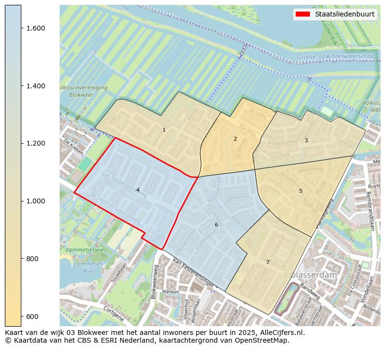 Afbeelding van de Staatsliedenbuurt op de kaart.