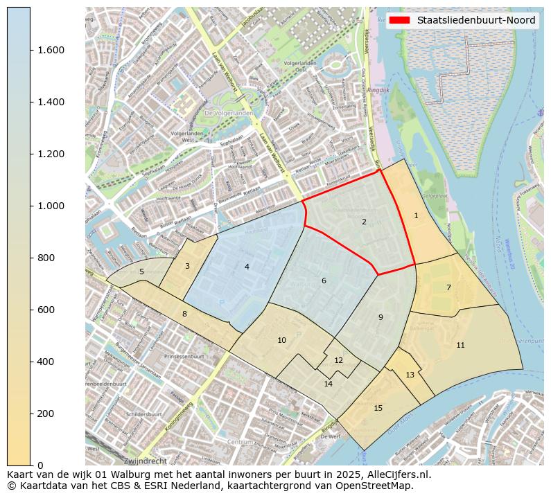 Afbeelding van de Staatsliedenbuurt-Noord op de kaart.