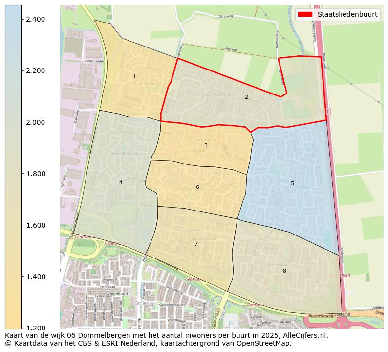 Afbeelding van de Staatsliedenbuurt op de kaart.