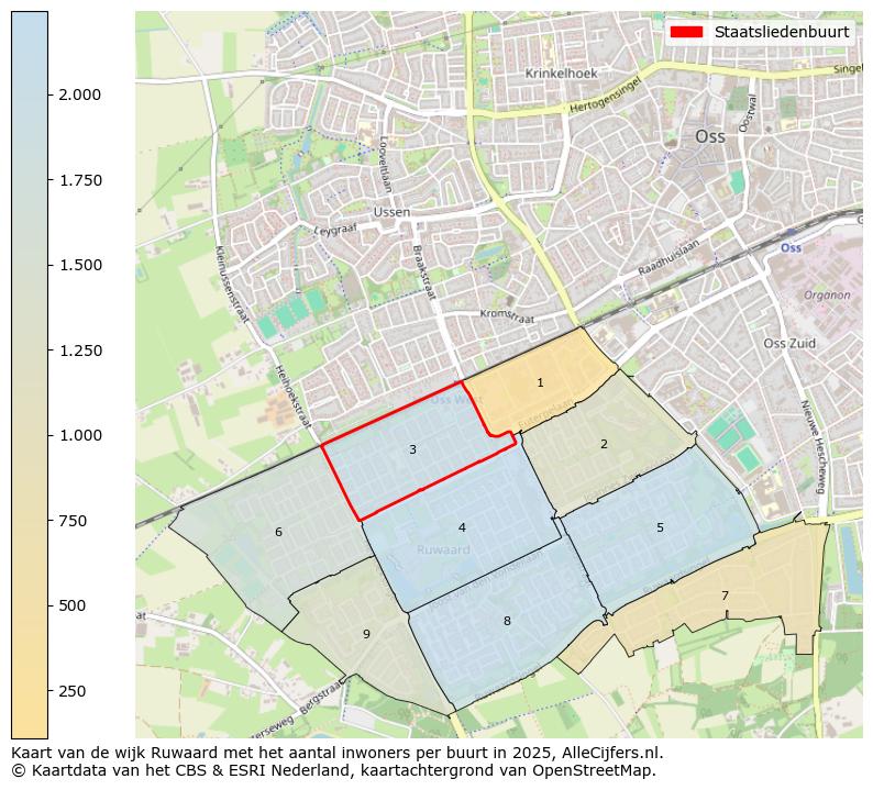 Afbeelding van de Staatsliedenbuurt op de kaart.